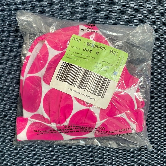 Victoria's Secret Push Up Halter Top Bikini Top, size Medium, Pink & White - Picture 2 of 14